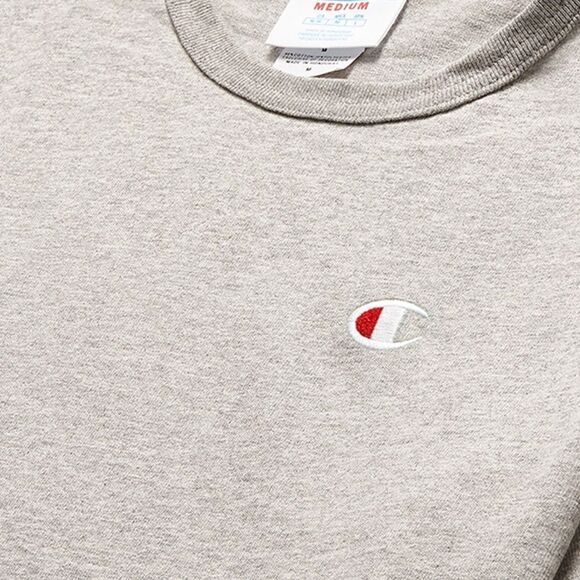 Champion Heritage Embroidered Small C T-Shirt Heather Grey - Picture 2 of 3